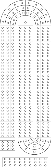 4 track cribbage board template